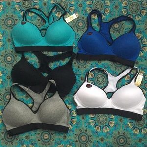 Five Raceback Sports bras